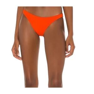 LSpace Camacho Bikini Bottom Red Poppy Ribbed Women's Size Medium NWT